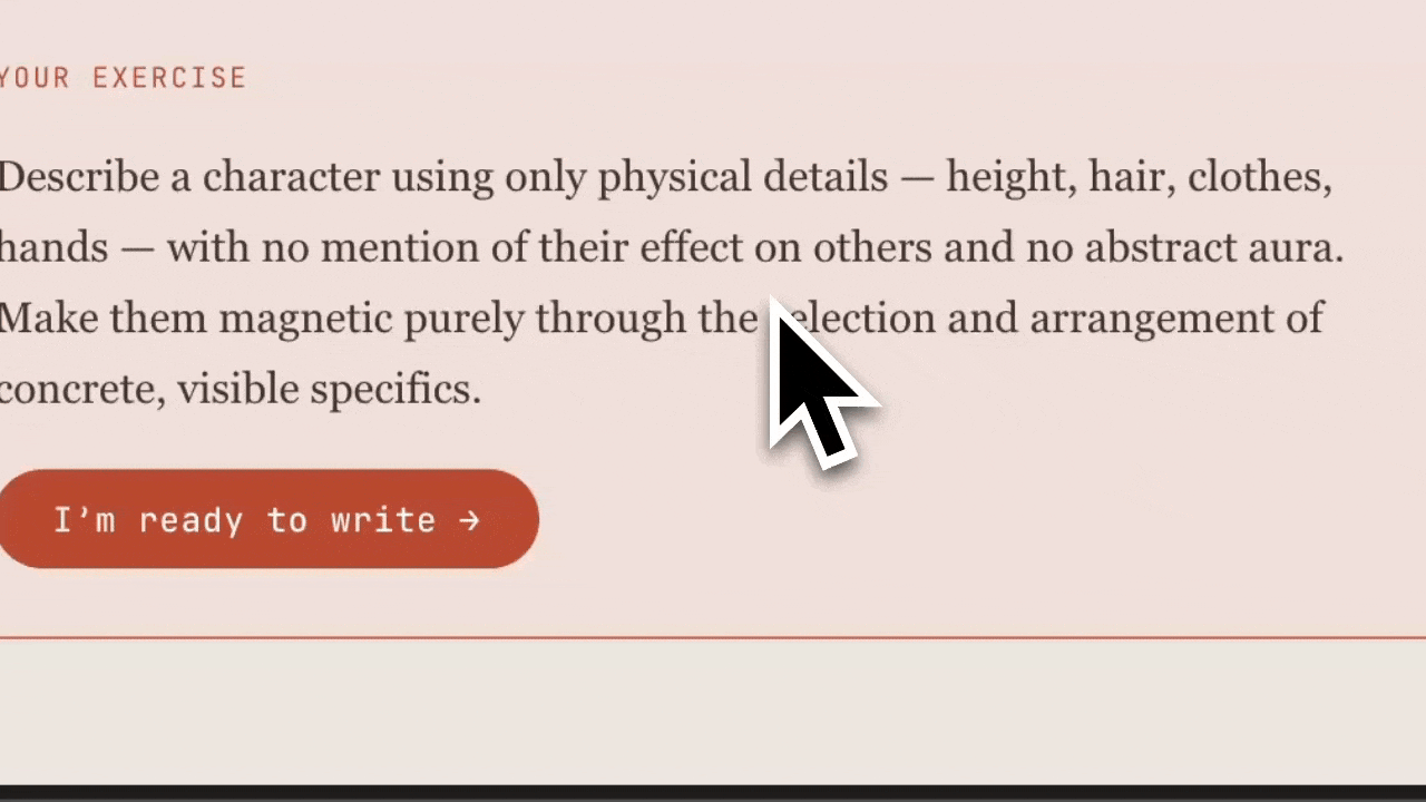 Writing exercise with constraints